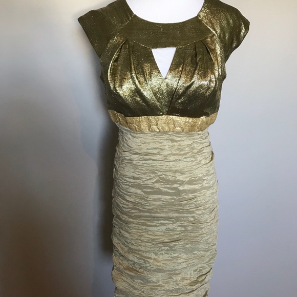 Nicole Miller Gold Silk Dress